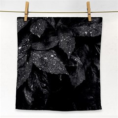 Black and White Leaves Photo Face Towel