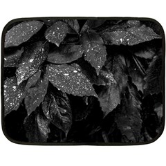 Black and White Leaves Photo Double Sided Fleece Blanket (Mini) 