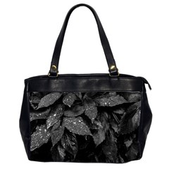 Black and White Leaves Photo Office Handbags (2 Sides) 