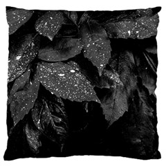 Black and White Leaves Photo Large Flano Cushion Case (Two Sides)