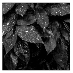 Black and White Leaves Photo Large Satin Scarf (Square)