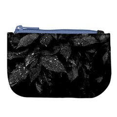 Black And White Leaves Photo Large Coin Purse by dflcprintsclothing