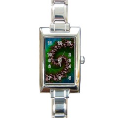 Benthic Saltlife Fractal Tribute For Reef Divers Rectangle Italian Charm Watch by jayaprime