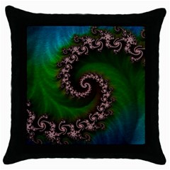 Benthic Saltlife Fractal Tribute For Reef Divers Throw Pillow Case (black) by jayaprime