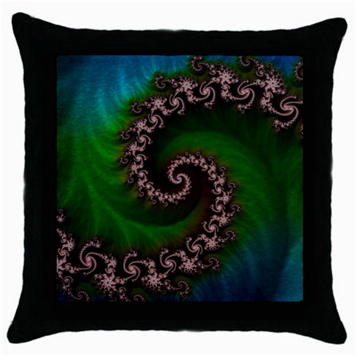 Benthic Saltlife Fractal Tribute for Reef Divers Throw Pillow Case (Black)