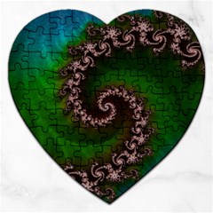 Benthic Saltlife Fractal Tribute For Reef Divers Jigsaw Puzzle (heart) by jayaprime