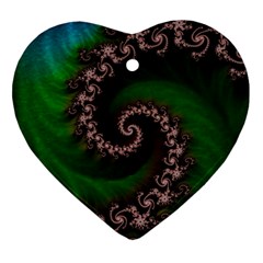 Benthic Saltlife Fractal Tribute For Reef Divers Heart Ornament (two Sides) by jayaprime