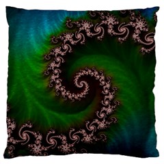 Benthic Saltlife Fractal Tribute For Reef Divers Large Flano Cushion Case (one Side) by jayaprime