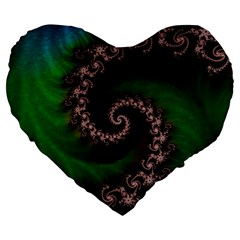 Benthic Saltlife Fractal Tribute For Reef Divers Large 19  Premium Flano Heart Shape Cushions by jayaprime