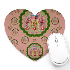 Sankta Lucia With Friends Light And Floral Santa Skulls Heart Mousepads by pepitasart