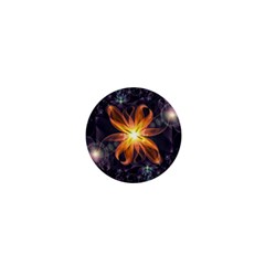 Beautiful Orange Star Lily Fractal Flower At Night 1  Mini Buttons by jayaprime