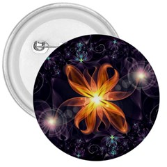 Beautiful Orange Star Lily Fractal Flower At Night 3  Buttons by jayaprime