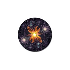 Beautiful Orange Star Lily Fractal Flower At Night Golf Ball Marker (4 Pack) by jayaprime