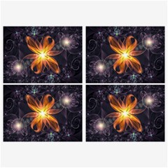 Beautiful Orange Star Lily Fractal Flower At Night Belt Buckles by jayaprime