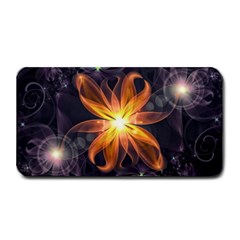 Beautiful Orange Star Lily Fractal Flower At Night Medium Bar Mats by jayaprime