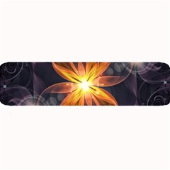 Beautiful Orange Star Lily Fractal Flower At Night Large Bar Mats by jayaprime