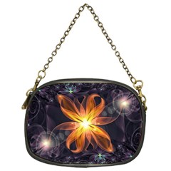 Beautiful Orange Star Lily Fractal Flower At Night Chain Purses (one Side)  by jayaprime