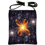 Beautiful Orange Star Lily Fractal Flower at Night Shoulder Sling Bags Front