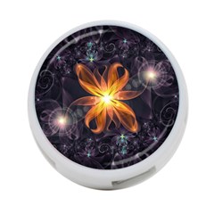 Beautiful Orange Star Lily Fractal Flower At Night 4-port Usb Hub (two Sides)  by jayaprime