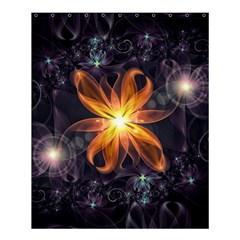 Beautiful Orange Star Lily Fractal Flower At Night Shower Curtain 60  X 72  (medium)  by jayaprime