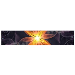 Beautiful Orange Star Lily Fractal Flower At Night Small Flano Scarf by jayaprime