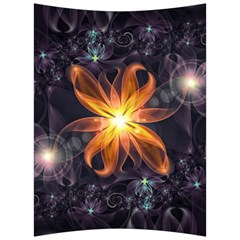 Beautiful Orange Star Lily Fractal Flower At Night Back Support Cushion by jayaprime