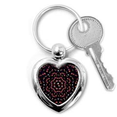 Floral Skulls In The Darkest Environment Key Chains (heart)  by pepitasart