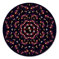 Floral Skulls In The Darkest Environment Magnet 5  (round) by pepitasart