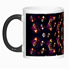 Floral Skulls In The Darkest Environment Morph Mugs by pepitasart