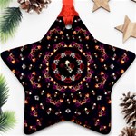 Floral Skulls In The Darkest Environment Star Ornament (Two Sides) Front