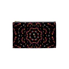 Floral Skulls In The Darkest Environment Cosmetic Bag (small)  by pepitasart