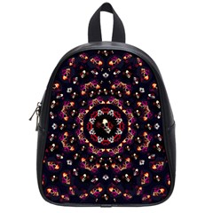 Floral Skulls In The Darkest Environment School Bag (small) by pepitasart