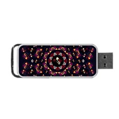 Floral Skulls In The Darkest Environment Portable Usb Flash (one Side) by pepitasart