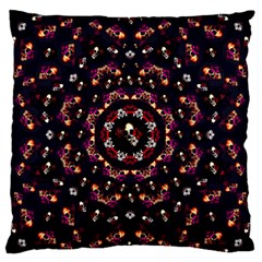 Floral Skulls In The Darkest Environment Standard Flano Cushion Case (one Side) by pepitasart