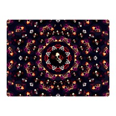 Floral Skulls In The Darkest Environment Double Sided Flano Blanket (mini)  by pepitasart