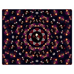 Floral Skulls In The Darkest Environment Double Sided Flano Blanket (medium)  by pepitasart