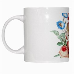 Fleur Vintage Floral Painting White Mugs by Celenk