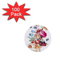 Fleur Vintage Floral Painting 1  Mini Buttons (100 Pack)  by Celenk