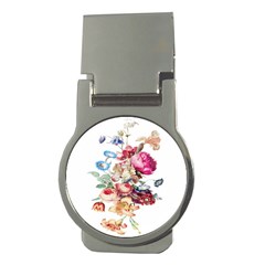 Fleur Vintage Floral Painting Money Clips (round)  by Celenk