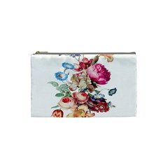 Fleur Vintage Floral Painting Cosmetic Bag (small)  by Celenk