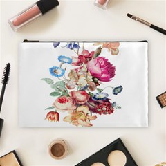 Fleur Vintage Floral Painting Cosmetic Bag (large)  by Celenk