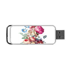 Fleur Vintage Floral Painting Portable Usb Flash (two Sides) by Celenk