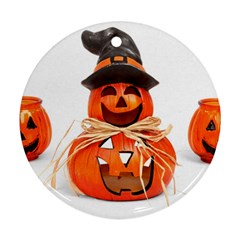 Funny Halloween Pumpkins Ornament (round)