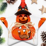 Funny Halloween Pumpkins Star Ornament (Two Sides) Front