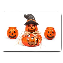 Funny Halloween Pumpkins Large Doormat 