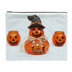 Funny Halloween Pumpkins Cosmetic Bag (xl) by gothicandhalloweenstore