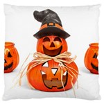 Funny Halloween Pumpkins Large Flano Cushion Case (One Side) Front