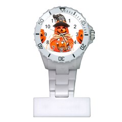 Funny Halloween Pumpkins Plastic Nurses Watch by gothicandhalloweenstore