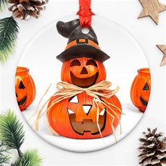 Funny Halloween Pumpkins Ornament (round)