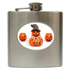 Funny Halloween Pumpkins Hip Flask (6 Oz) by gothicandhalloweenstore